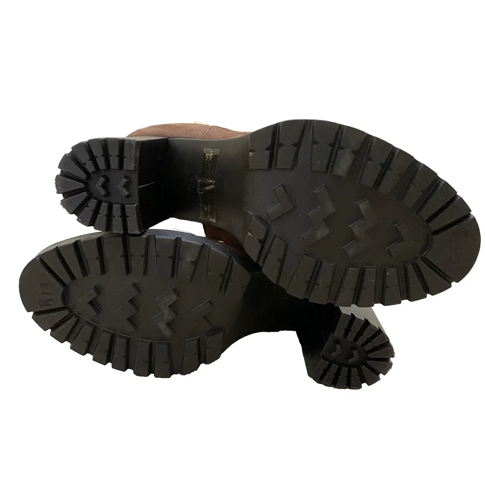 Barney's New York Womens Chelsea Suede Studded Booties 37 Lug Sole Luxury Boho‎